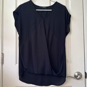 Ro&de Women’s pleated relaxed fit top blouse Medium black